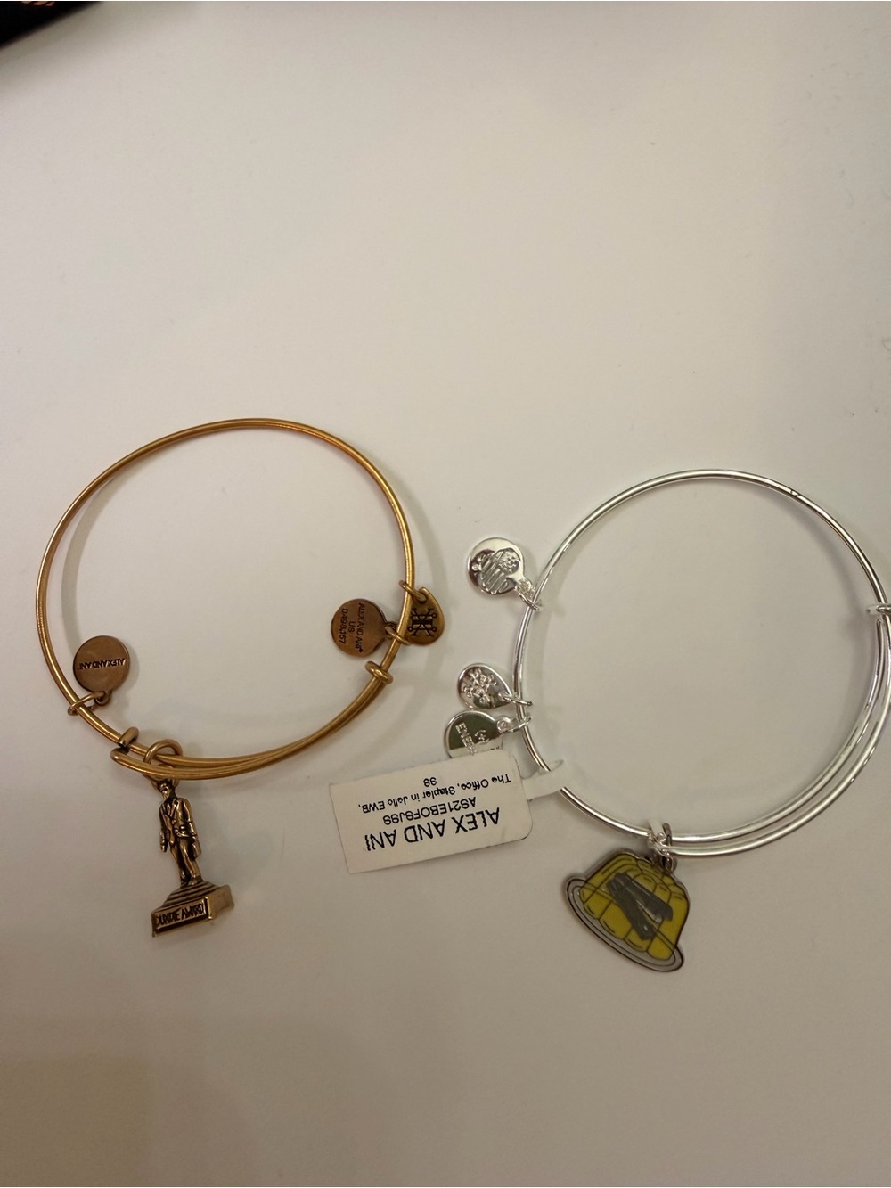 Alex and Ani Yellow Jello Mold Charm Bangle Bracelet - Silver Tone